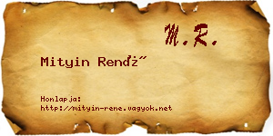Mityin René névjegykártya